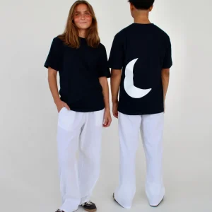 MÅNE t-shirt, navy/hvid